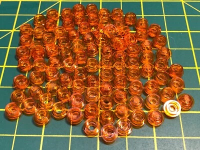 100 LEGO PARTS brand new 1x1 translucent ORANGE - NIJAGO STAR WARS - Image 1 of 2