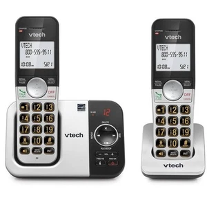VTech VG232-2 Cordless Phone with Answering Machine with 2 Handsets Silver/Black - Photo 1/5