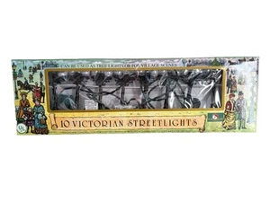 VTG KURT ADLER Victorian 10 Street Lights Village In Original Box Electric Works - Picture 1 of 12