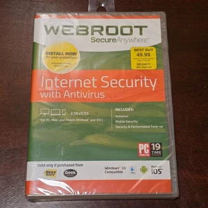 WEBROOT Secure Anywhere Internet Security, 3 Devices Antivirus Mobile PC Mac - Picture 1 of 2