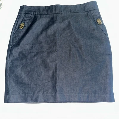 Falda Lápiz Corta De Colección Azul Marino Damas Worthington Talla 10 Clásica Bolsillos Abertura Foto 1 de 4