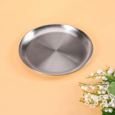  20 CM Metallplatte Servierplatte Edelstahl Snackteller Aus Stahlplatte - Bild 1 von 4