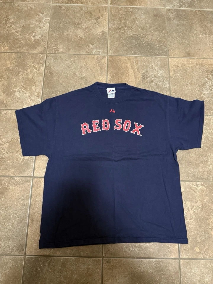 Рубашка мужская Boston Red Sox XL синяя/красная. Ellsbury No46 Majestic с коротким рукавом - Изображение 1 из 4