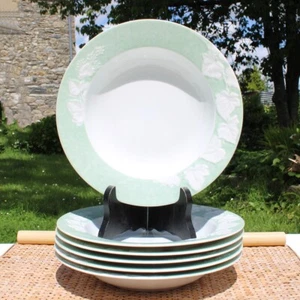 Set de 6 assiettes creuses en porcelaine Limoges Deshoulières modèle Promenade - Picture 1 of 4