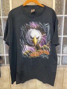 Vintage 90’s 3D Emblem Born Wild Sturgis American Biker T Shirt Made In USA LG - Picture 1 of 7