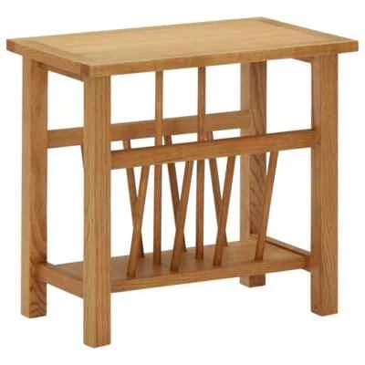 Magazine Table 17.7"x10.6"x16.5" Solid Oak Wood vidaXL - Image 1 of 4
