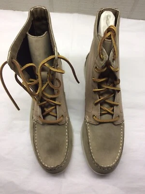 Zapatos de vestir Lands End de gamuza Oxford con cordones para niños talla 6, beige claro - NUEVO Foto 1 de 4