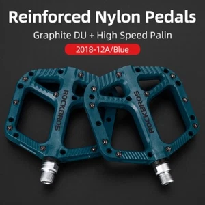 ROCKBROS Nylon Pedals Bicycle Non-Slip Lightweight Platform Pedals for MTB 9/16" - Picture 1 of 7