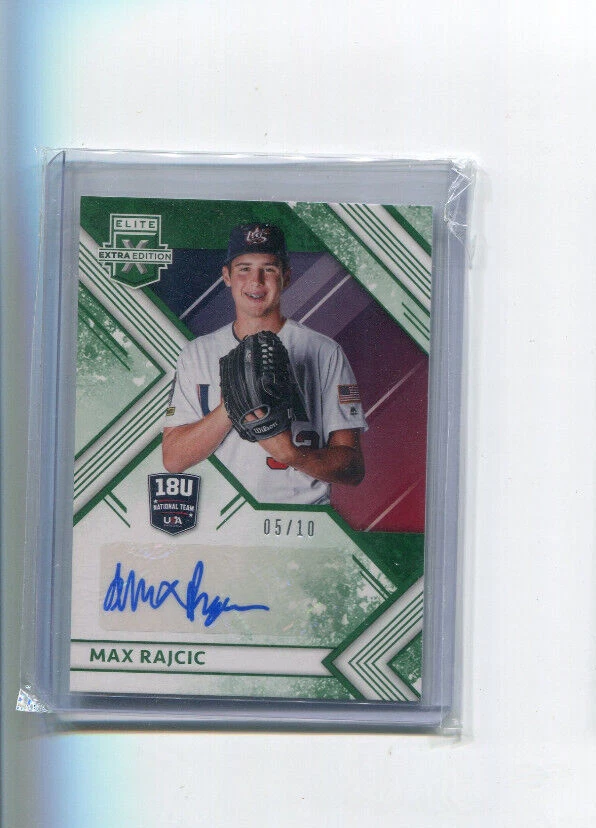 2018 Elite Extra Edition 18U Team Signatures Emerald Max Rajcic Auto 5/10 - Image 1 of 1