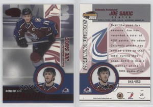 2003-04 Pacific Invincible Red /850 Joe Sakic #25 HOF
