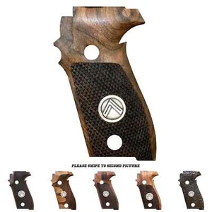 SIG P228 P229 Checkered Pistol GRIPS Engraved Set TURKISH WALNUT WOOD Nice grip - Picture 1 of 7