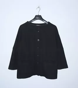 Grizas schwarze Damenjacke mit Knöpfen Baumwolle Größe L - Bild 1 von 7