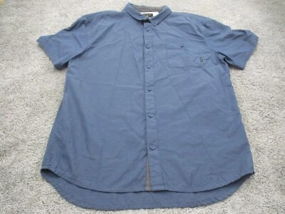 Quiksilver Shirt XL Short Sleeve Button Up Collared Modern Fit Blue - Image 1 of 4