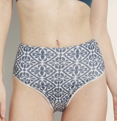 Soma Brief Vanishing Tummy Modern Brief Panty in Geometric Tile Blue Size Large - Image 1 of 4