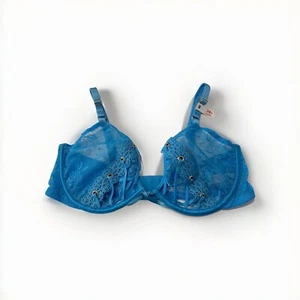 Victoria Secret Womens Unlined Lace Very Sexy Bra Blue Size 34D - Picture 1 of 17