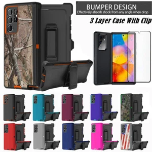 For Samsung Galaxy S21 S21+ Plus Ultra Defender Shockproof Case W/Clip & Screen - Picture 1 of 19