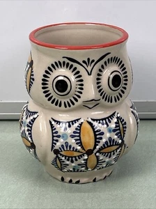 Royal 3D Owl Coffee Mug Tea Cup Yokohama Studio Red Rim Whimsical Ornate - Picture 1 of 9