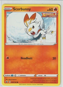 POKEMON CHILLING REIGN - SCORBUNNY CARD 026/198 NM - FREE P&P - Picture 1 of 1