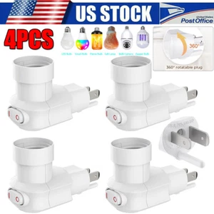 4Pcs E26/E27 Light Bulb Socket Converter 360° Rotatable Lamp Holder Adapter - Picture 1 of 12