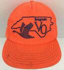 Vtg Seagrams Vo Hat Whisky Nc Logo Hunting Cap Snap Back Trucker Baseball Orange