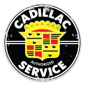 LARGE 36" Cadillac Authorized Service Auto/ Gas & Oil Reproduction Metal Sign - Picture 1 of 6