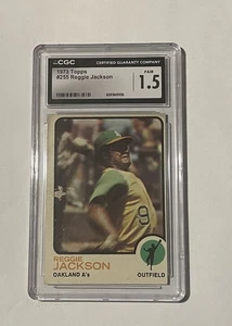 Tarjeta Topps Reggie Jackson 1973 clasificación CGC 1,5 ¡Devolución justa de efectivo!! - Imagen 1 de 2