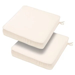 18"x18"x3" Outdoor Square Corner Chair Cushions with Ties Set of 2, Water&Fad... - Picture 1 of 8
