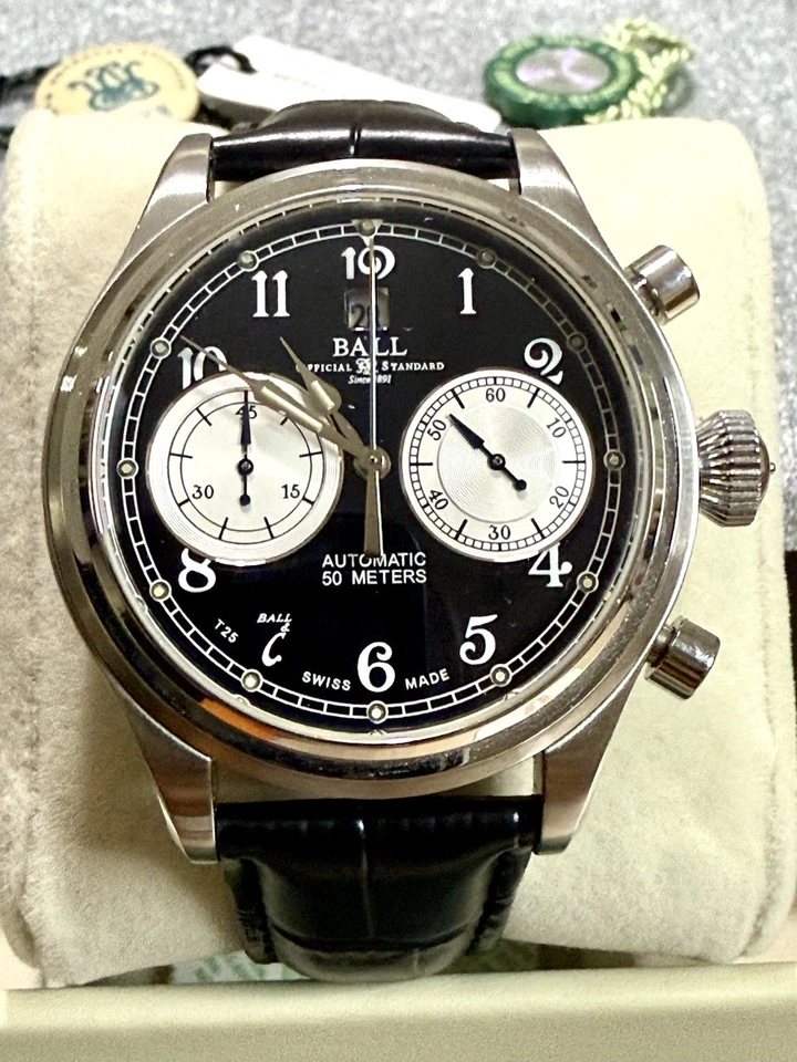 Reloj clásico para hombre Ball Trainmaster Cannonball cronógrafo fecha Foto 1 de 4