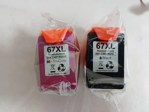 1 Packung Tintenpatronen schwarz und dreifarbig 67XL. HP kompatibel - Bild 1 von 4