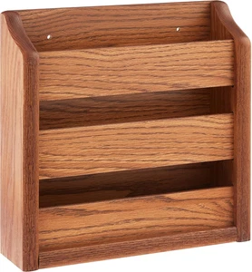MRS1MO Rack, Wall Mount or Tabletop, Medium Oak Magazine Holder - Picture 1 of 12