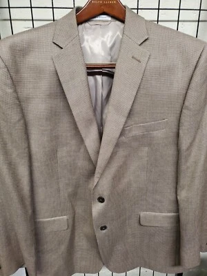 Chaqueta Blazer Abrigo Deportivo 44R Calvin Klein Lana Seda Cabeza de Uñas Ajuste Clásico NUEVO Foto 1 de 4