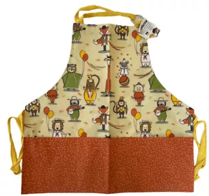 Now Designs Kids Garden Apron Smock Art Cooking Laminated Circus Washable - Picture 1 of 12