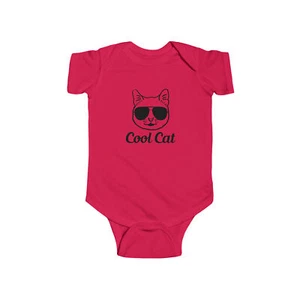  Cool Cat Infant Fine Jersey Bodysuit Cat For Kids - Picture 1 of 17