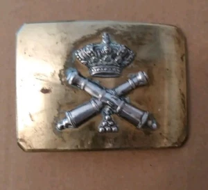 SPANISH AMERICAN WAR 1898 CUBAN ARMY UNIFORM FIELD ARTILLERY BRASS BELT BUCKLE - Picture 1 of 5