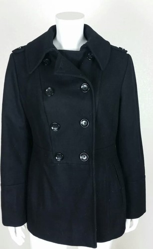 Giacca donna Michael Michael Kors taglia M M doppiopetto nero cappotto misto lana