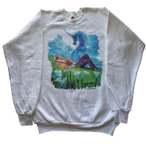 Vintage Greg Hildebrandt Unicorn And Woman Sweatshirt Deadstock - Picture 1 of 6