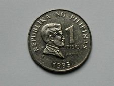 Philippines 1995 1 PISO Coin EF with Toned-Lustre & Revolutionary Jose Rizal