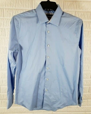 REPORT Collection Long Sleeve Slim Fit Men's Dress Shirt Blue Size 15 1/2 - Image 1 of 4