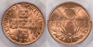 Portugal 1961 20 Centavos PCGS MS 65 RED PI0066 combine shipping - Picture 1 of 5