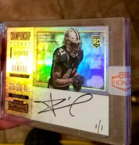 Alvin Kamara 2017 Contenders Optic Gold Autograph Rookie ( 1/1 )  Mint Condition - Picture 1 of 11
