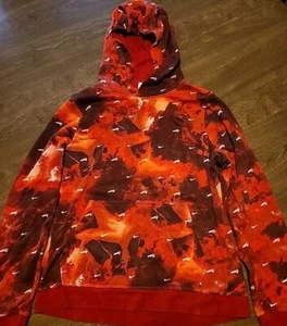 NIKE Hoodie Boys XL Red Graphic Print Pullover Sweatshirt Pocket - Picture 1 of 6
