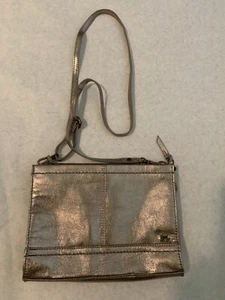 THE SAK Leather Three-Way-Wear Crossbody Clutch Silver Bag Small - Picture 1 of 3