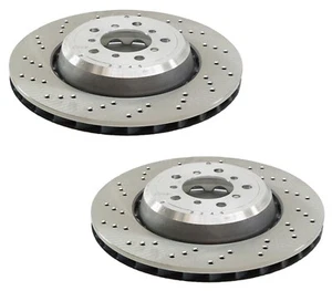 SHW Performance Pair Set 2 Front Drilled 325mm Disc Brake Rotors For BMW E46 M3 - Picture 1 of 1