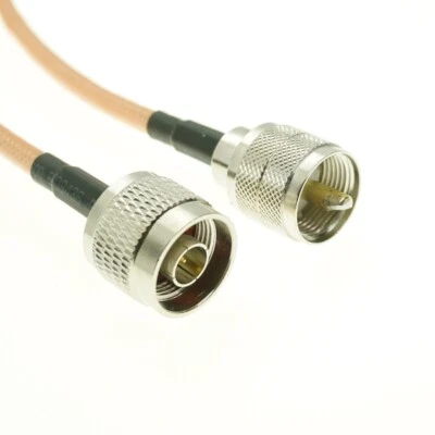 UHF PL259 male plug to N male Jumper Pigtail RF RG142 M17/60 Coaxial lot Cable - Image 1 of 4