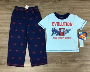 Boys' Justice League DC Comics Superman 2-pc Short Sleeve Pajama Set Blue XS L - Picture 1 of 4