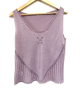 Max Studio M Lavender Purple Knit Tank Top Blouse Summer Work Sleeveless - Picture 1 of 6