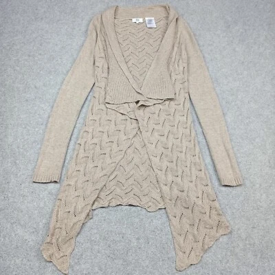 Noa Noa Mujer Cárdigan Largo TALLA S 6% Angora Marrón Open-Knit de Abrigo Jersey - Imagen 1 de 4