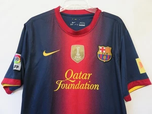 Camiseta FC Barcelona Messi #10 Copa Mundial de Clubes de la FIFA 2011 RARO Parche Talla Mediana - Imagen 1 de 14