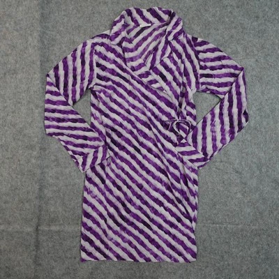 Dries Van Noten Dress Womens Extra Small Silk Wrap Striped Long Sleeve Mini - Image 1 of 4