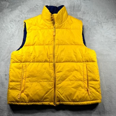 Chaleco acolchado XXL acolchado sin marca para hombre amarillo azul forrado bolsillos con cremallera Foto 1 de 4